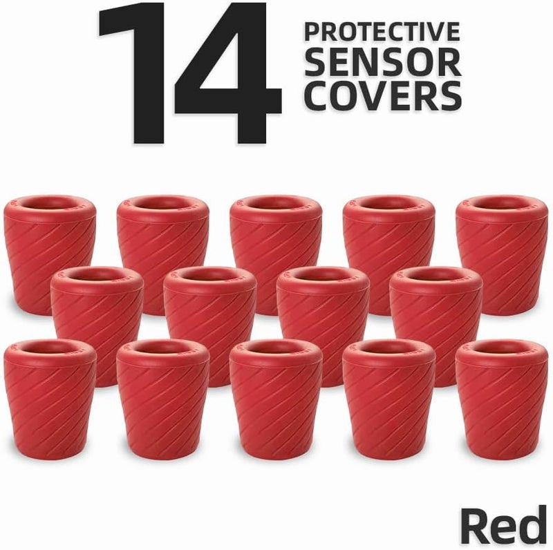 ARYZE 14 Pack Golf Club Sensor Covers – Durable Protection, Compatible with Garmin Approach CT10, Arccos Smart Sensors, Golf Pad Tag, and Other GPS Club Tracking Sensors (Red, Standard) - Image 2